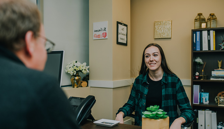 Woman getting personalized drug and alcohol counseling at The Counseling Center near Millbury